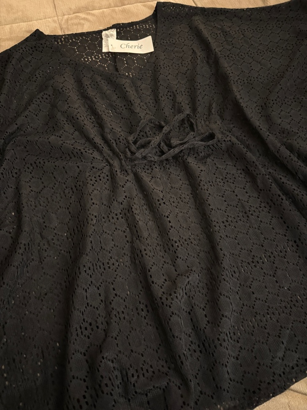 Cherie Black Eyelet Swim Coverup